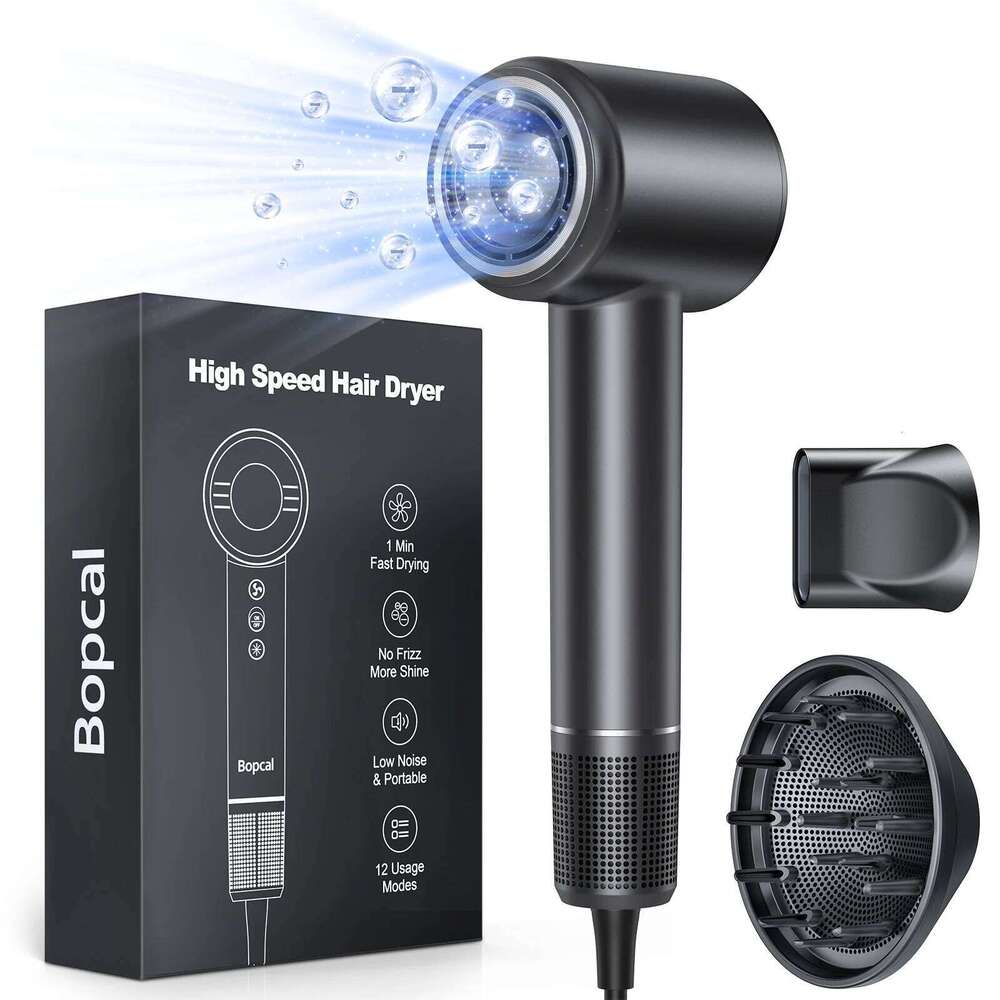 High Hair Dryer with Diffuser 120000rpm Wind Speed 40m/s 3X Faster Dry Negative Ions Hairdryer For Home Travell Hotel