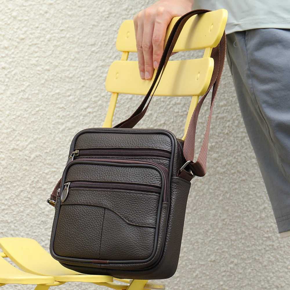 WAL Cowhide Shoder Bag Mens Bag Vertical Mens Bag Business Casual Korean Leather Crossbody Bag Mens Bag Y251011