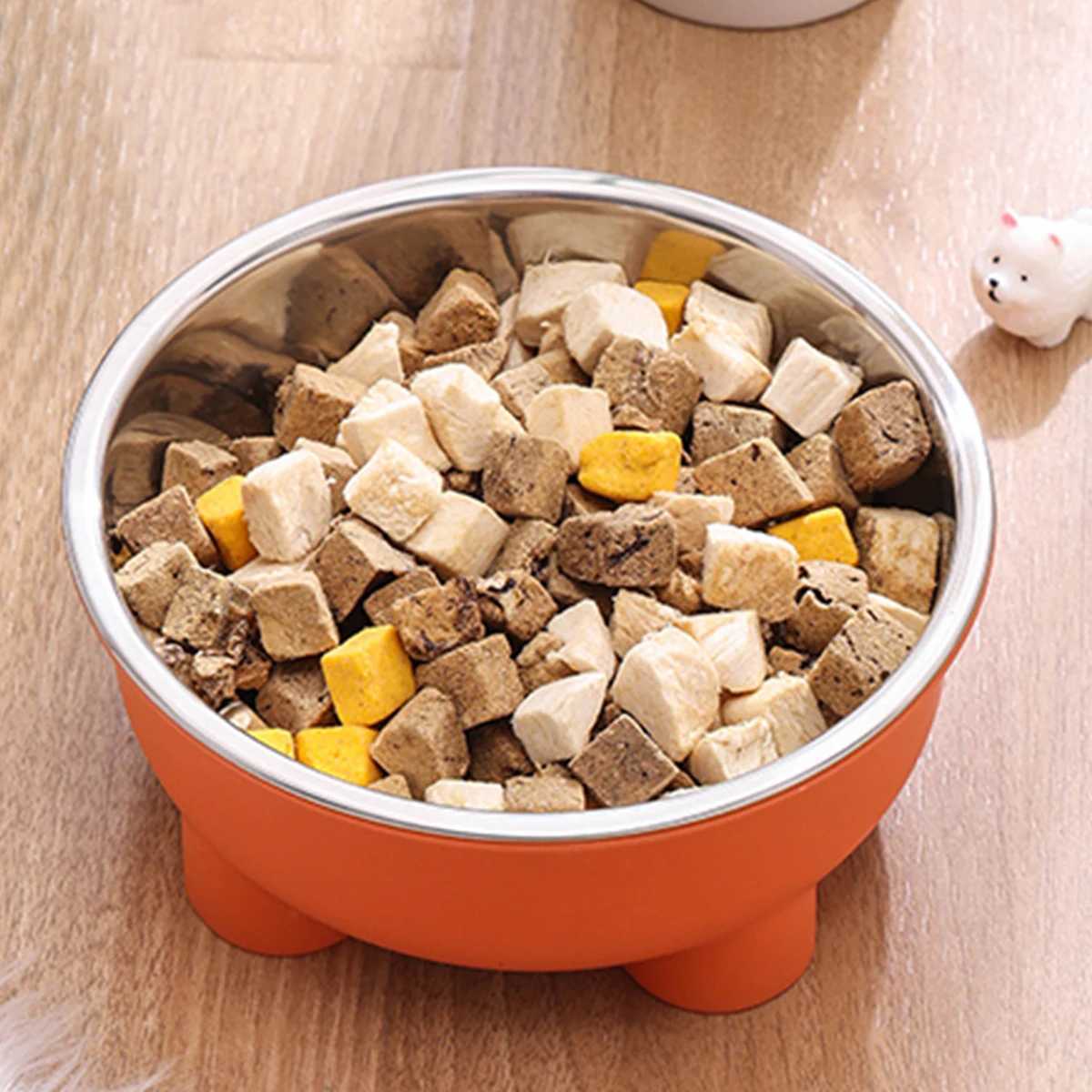 1PC FourLegged Solid Color Stainless Steel Pet Dog Bowl And Cat Bowl For Indoor And Outdoor Use J251113