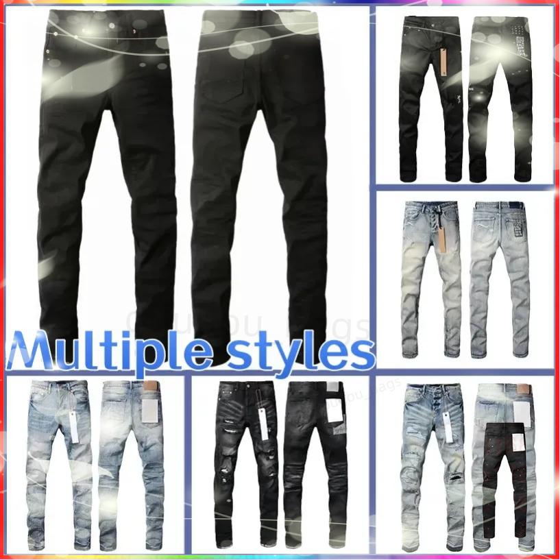 Designer purples Jean For Mens jeans letters Designer Pants Denim Trousers Mens purples brands jeans High Quality Straight Retro Ripped Biker Motorcycle Jean