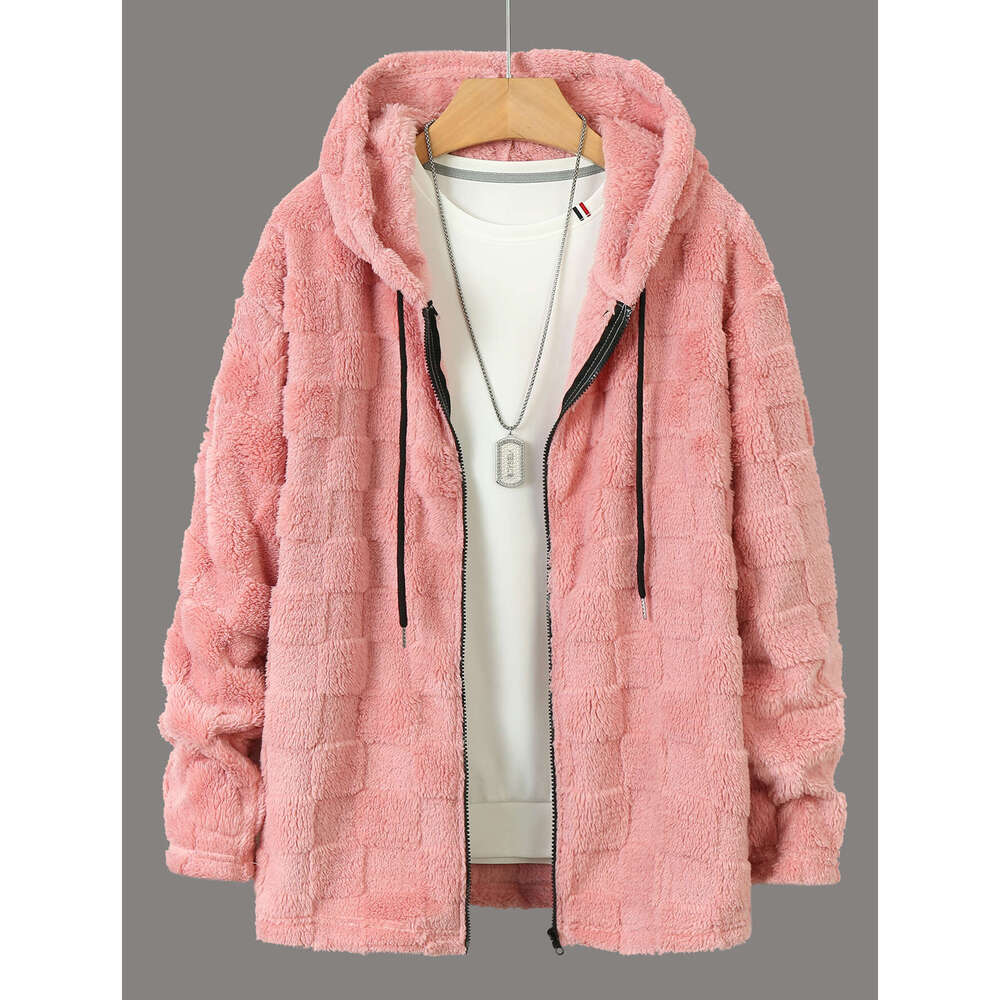 Winter Men's New Thickened Fleece Hooded Sweatshirt Trendy Casual Top Couple Zipper Jacket