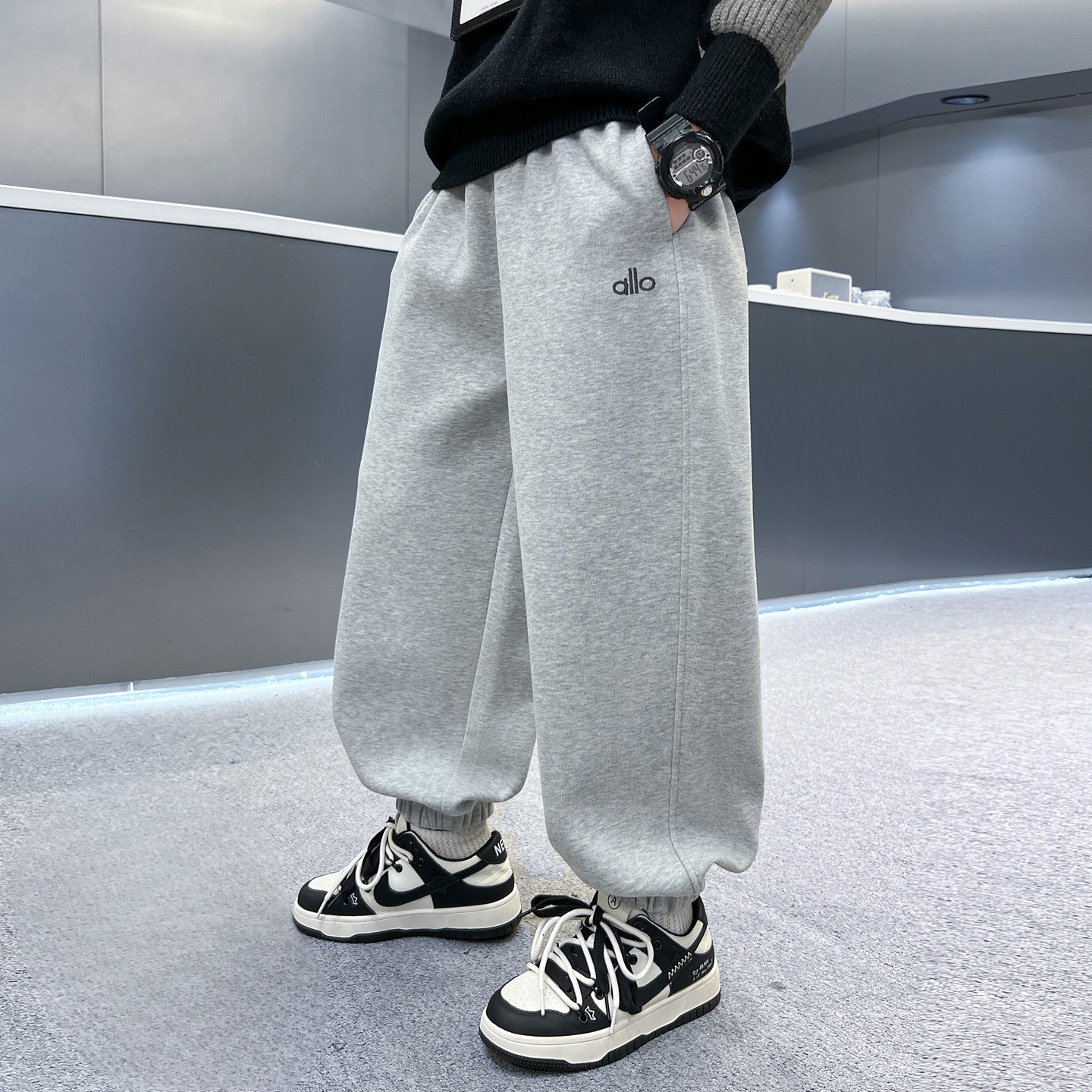 kids designer Pants Cozy Warm Boys' Winter Pants - 2025 New All-in-One Fleece-Lined Joggers, Thick Plush Sweatpants for Big Kids, Casual Cold Wea