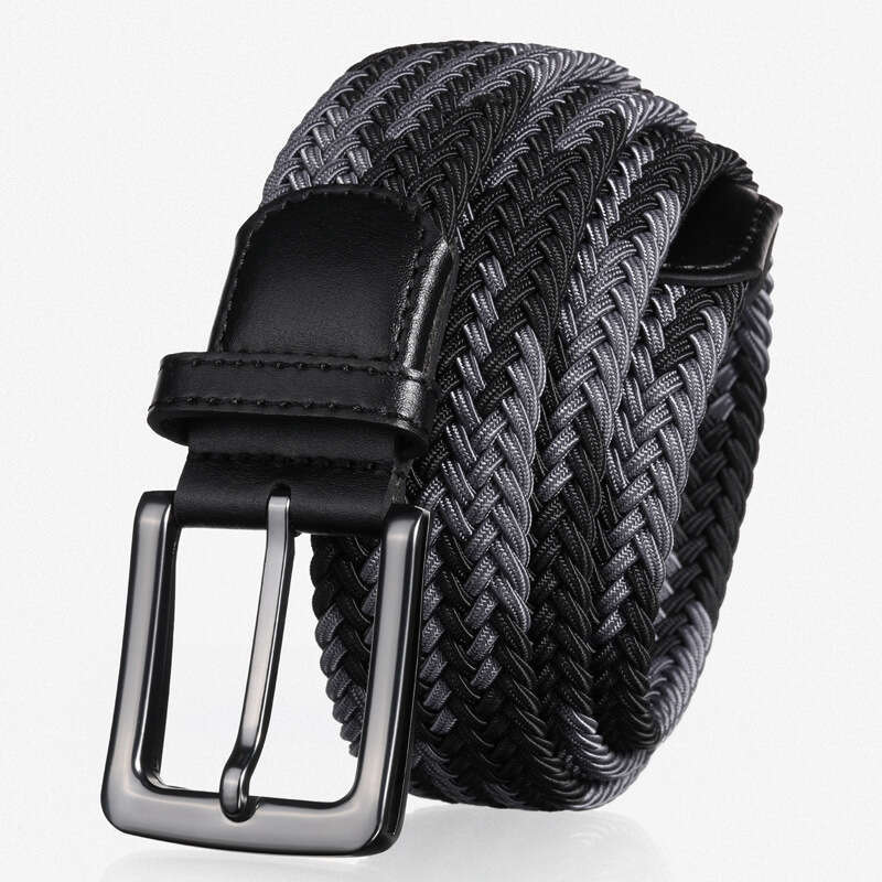3.4cm Elastic Woven Men's High-end Golf Youth Business Adjustable Pin Buckle Belt