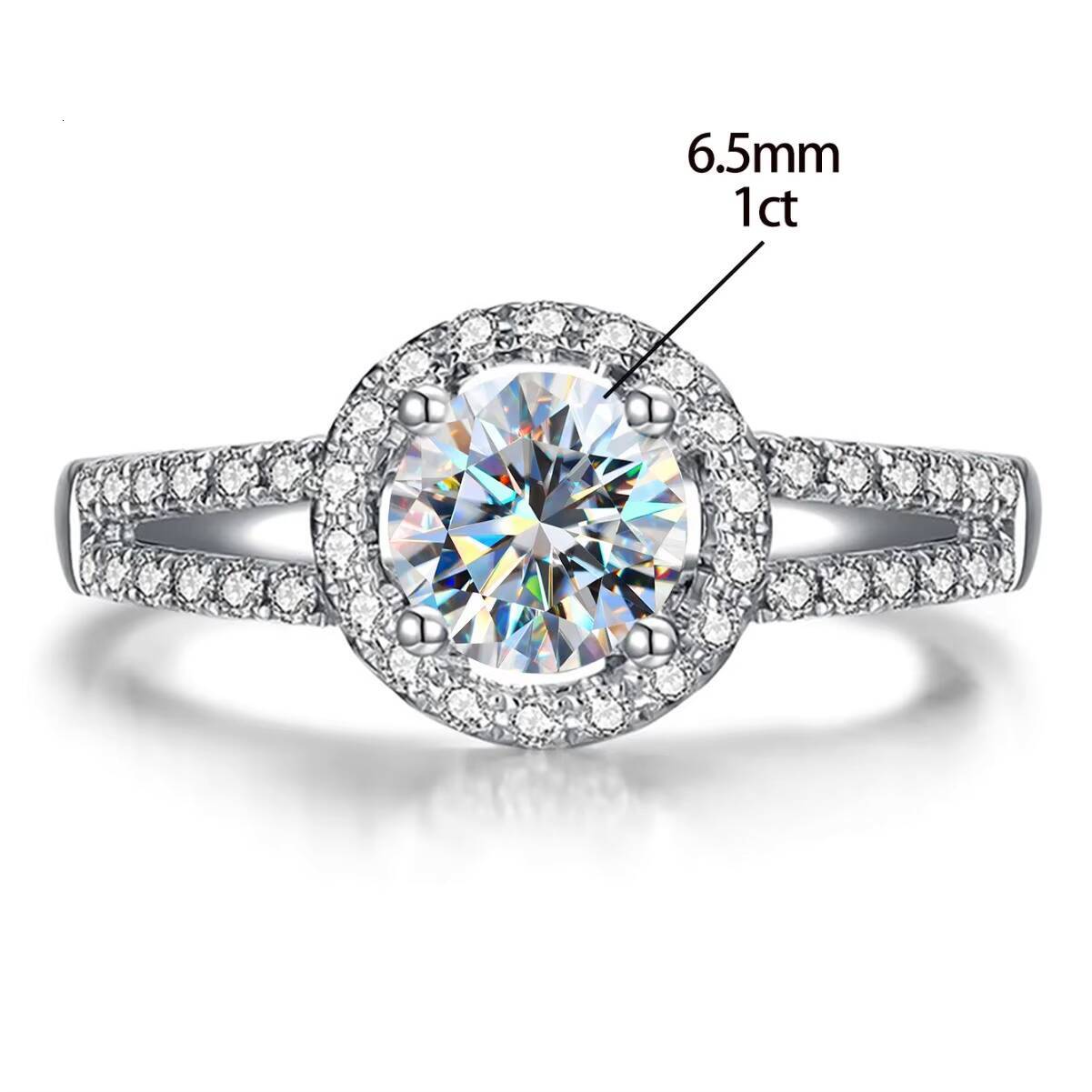 Fashion Diamond Rings Women 925 Sterling Silver Plated 18K Gold White Gold Ring 1CT Moissanite Ring for Women Engagement Jewelry
