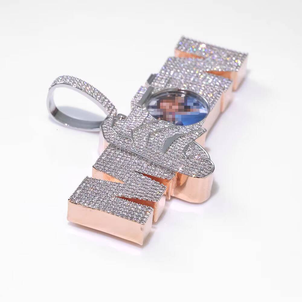 NUOYA Heavy Custom Letter Pendant Rose Gold Plated Brass Jewelry With Moissanite Personalized Pendant for Men Women Designer's style