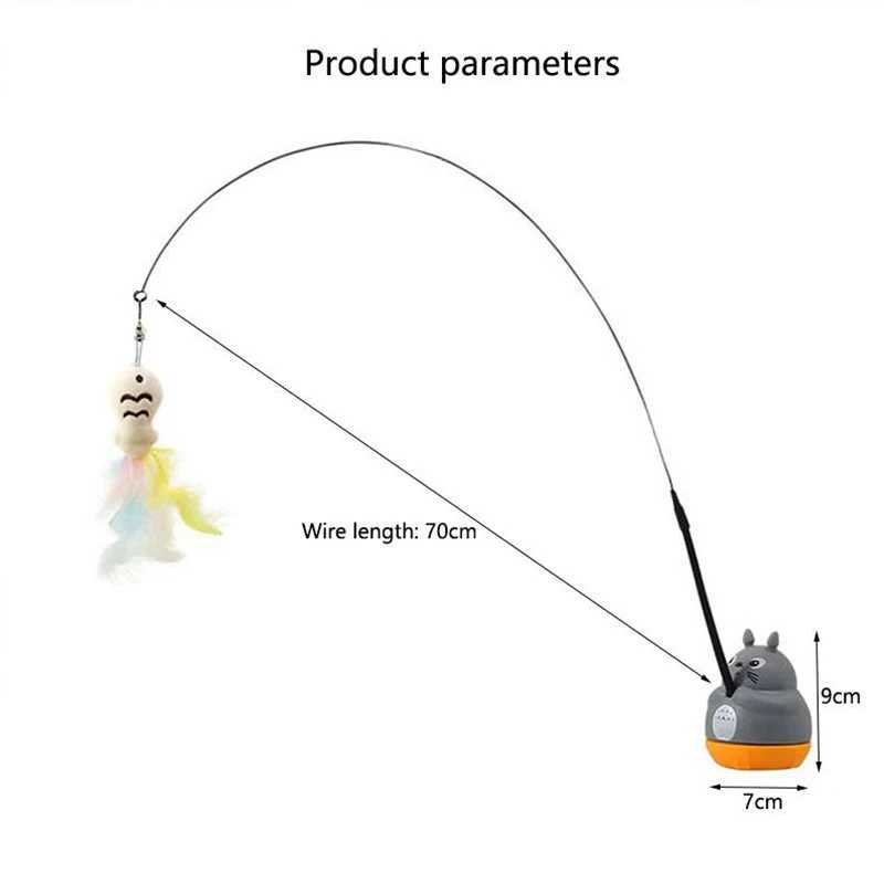 New cat funny cat stick steel wire long pole feather cute cat toy kitten fishing rotating selfpleasure relief pet toy S251029{category}