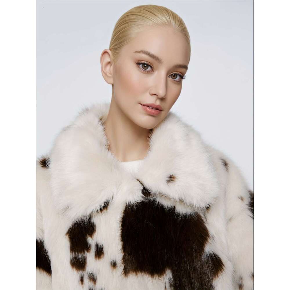 Fake Coat Women S Elegant Fake Rabbit Fur Long Formal To Casual Outerwear With Door Closure Non Stretchy Coat For Parties Office Everyday Outfits