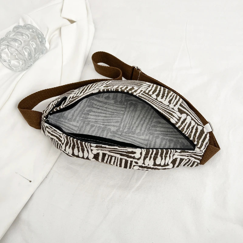 Geometry canvas Waist Bag Street Trend Fanny Pack Woman Chest Pack Exercise Belt Bag Fashion Female Shoulder Crossbody Bags 251030
