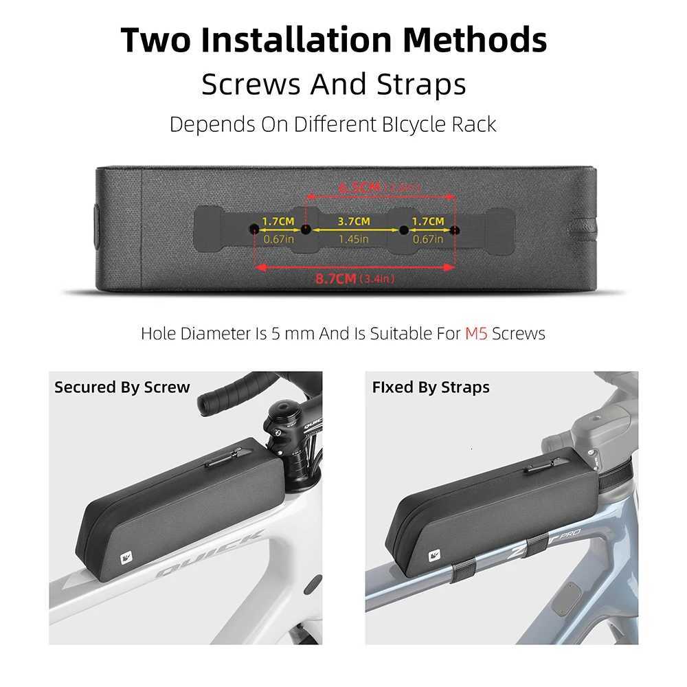 Rhinowalk Bike Top Tube Bag TPU Cycling Front Bag With Screws or Straps Waterproof Windproof Gravel Road Bike Top Frame Bag New H251029