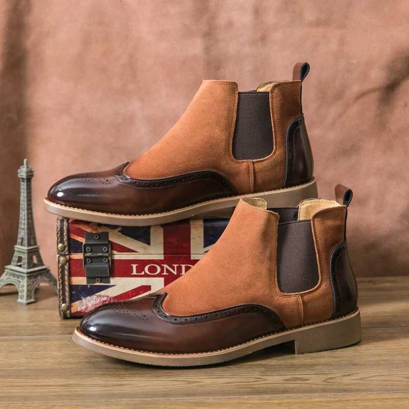 Mens English style Chelsea shoes business shoes fashionable and versatile mens formal shoes mens work and attendance shoes Z251029