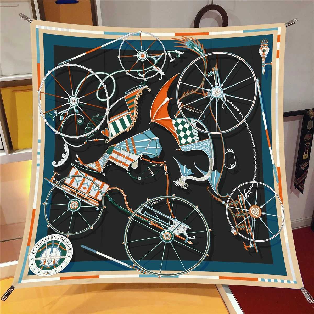 9090CM Shawl Summer Sunscreen Square Headcloth Female Silk Scarf Fashion HighGrade Kerchief New Print Bandana Popular MufflerW251029