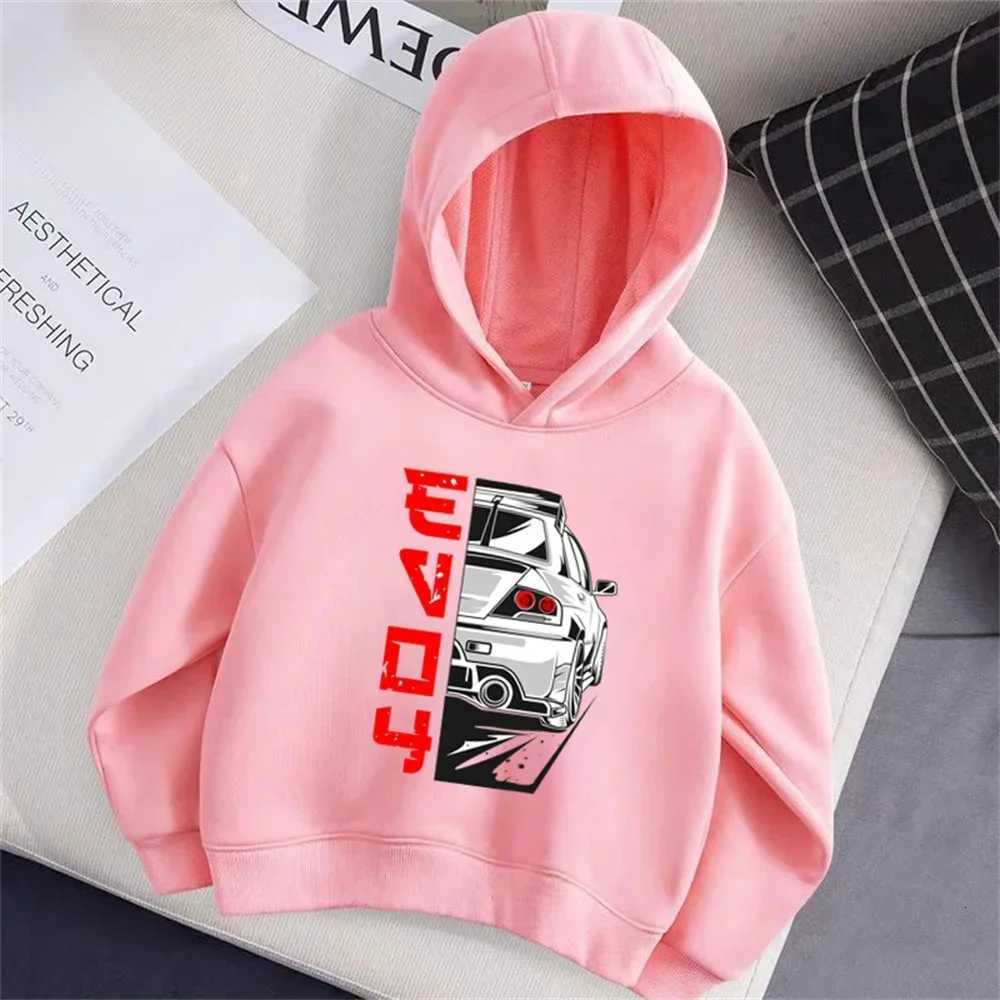 Rally Car Boys Girls Hoodies Cartoon Childrens Clothing Drifting Sweatshirts Fashion Car Fan Street Wear Hoodies for KidsT251030