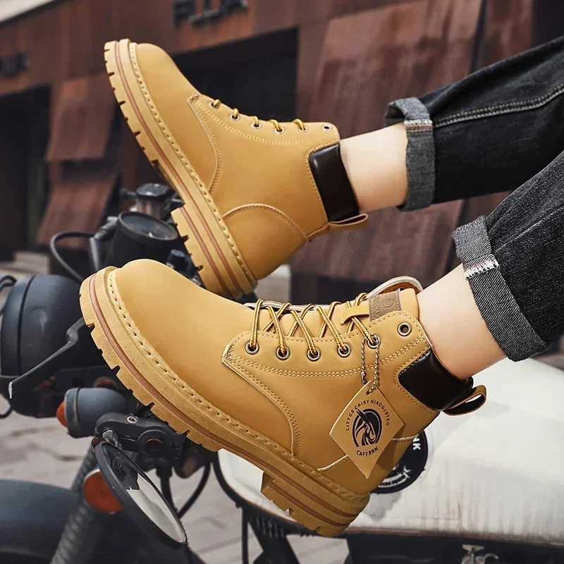 Business Male High Top Shoes Outdoor Botas New Leather Mens Ankle Boots Autumn Winter Motorcycle Boots Classic Mens Sneakers Z251029