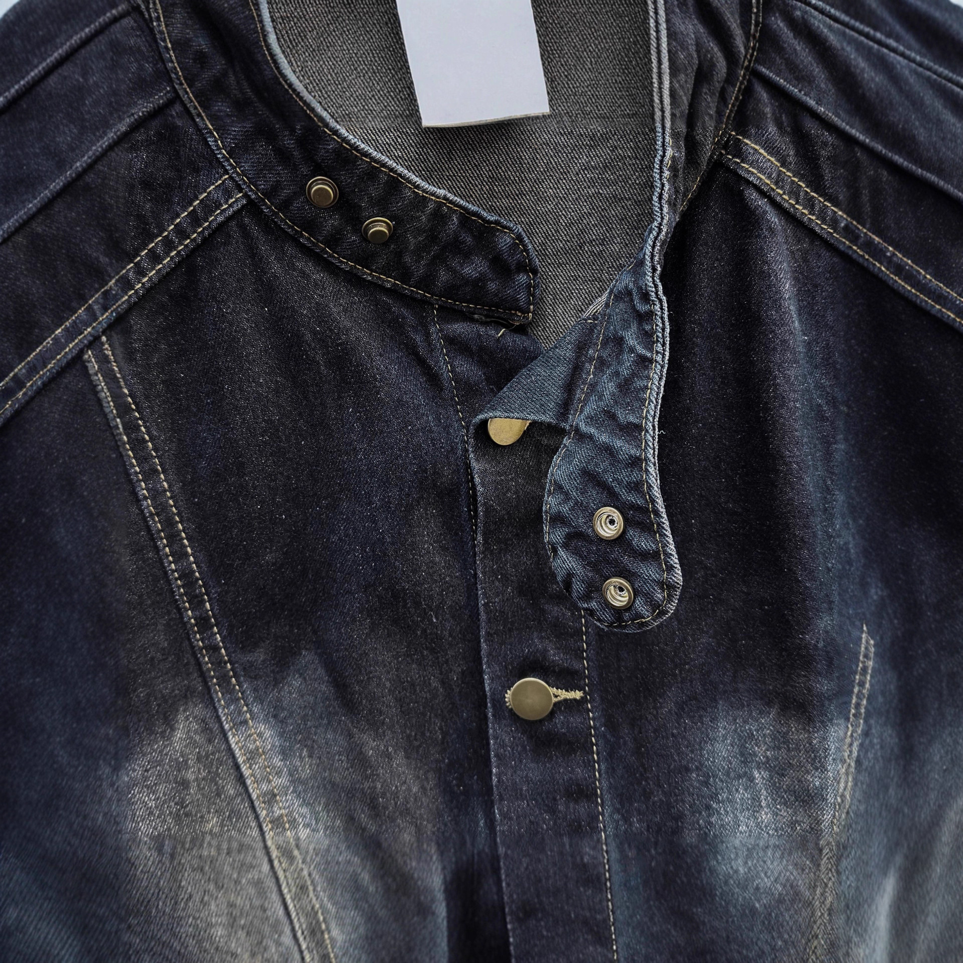 Denim Jacket For Men And Women Autumn Washed Vintage Trendy Designer Coat Loose Casual Stand Collar Jacket