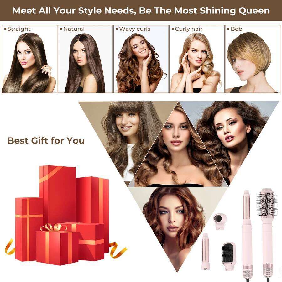 5 in 1 Straightener Detachable Curling Iron Dryer Auto Wrap Curlers Fast Drying Hair Styling Electric Brush