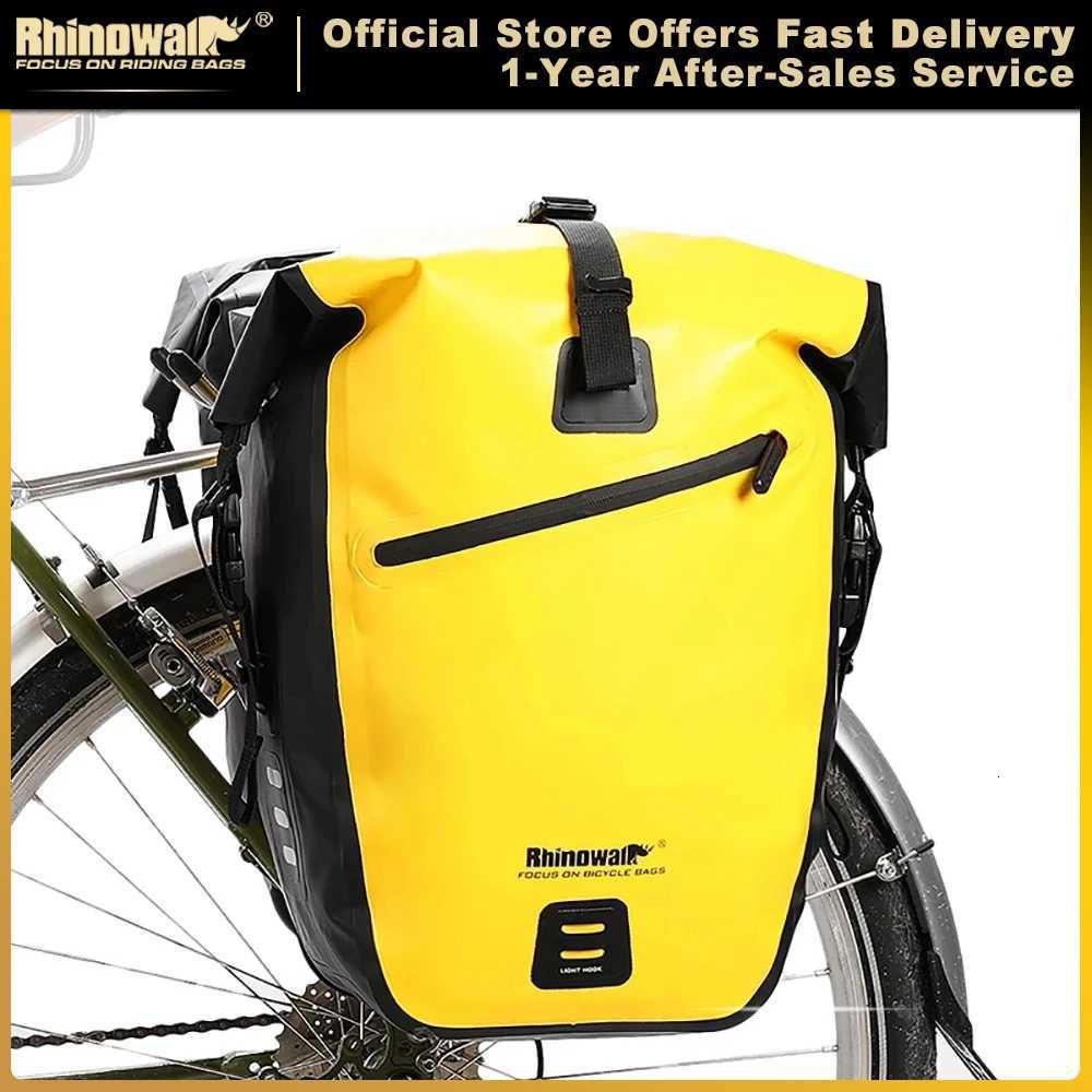 Rhinowalk Waterproof Bike Bag 20L27L Travel Cycling Bag Basket Bicycle Rear Rack Tail Seat Trunk Bags bicycle bags panniers H251029