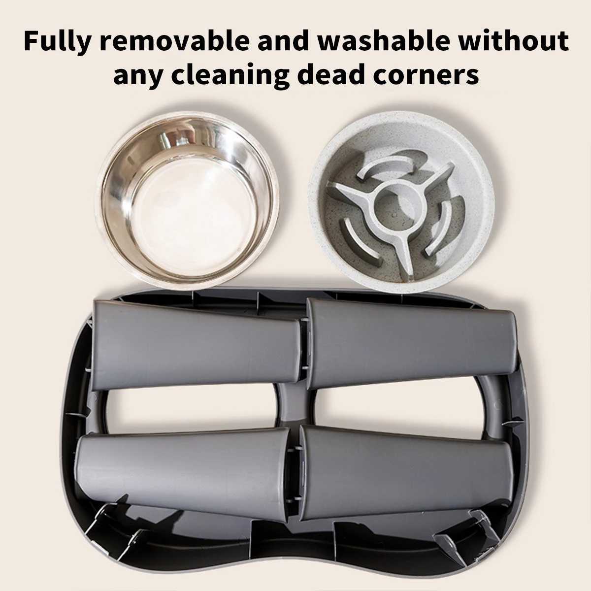 One piece dog classic folding elevated double bowl medium and large dog bowl golden retriever large dog feeding bowl pet bowl J251113