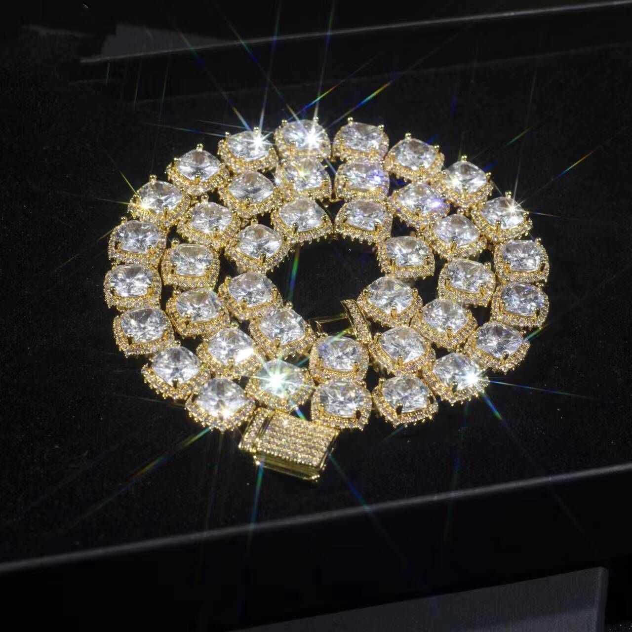 Bracelet Vvs Moissanite Miami Cuban Link Chain Jewelry Hip Hop Bracelet 925 Sterling Silver VVS Moissanite Tennis Cha