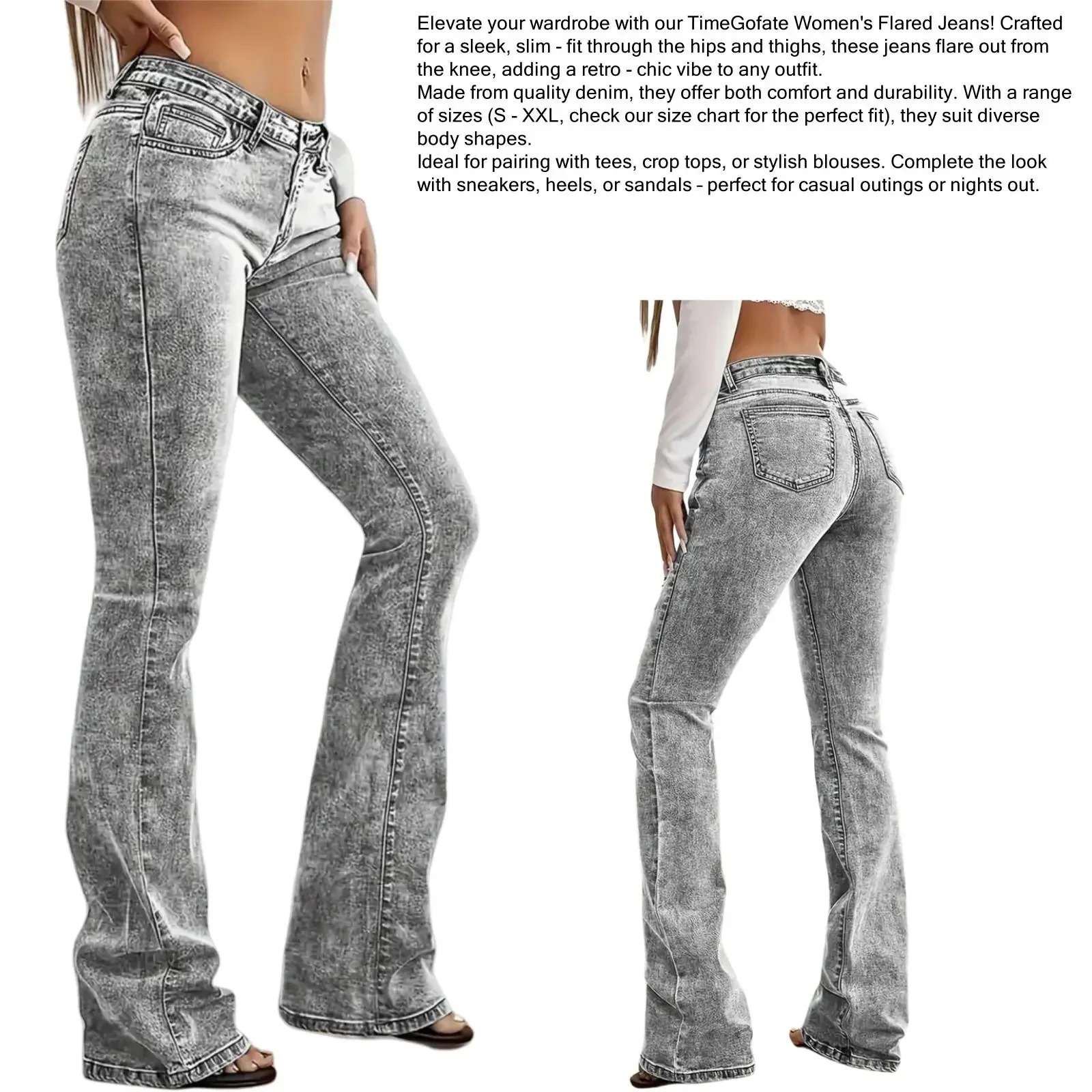 Jeans for Woman Y2k Jeans Gray Stretch Flared Minimalist Comfort Fit Retro Style High Waist Vintage Fashion Trendy 251029