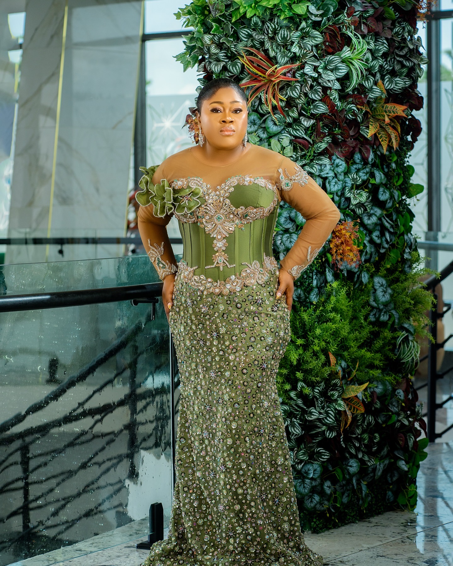 Olive Green Mermaid Prom Dresses 2026 Appliques Crystals Beaded Evening Formal Party Second Birthday Engagement Gowns Plus Size Dress For Special Occa