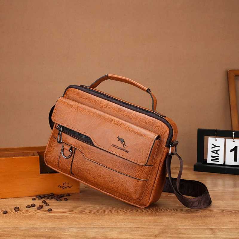 Luxury Brand Mens Crossbody Shoder Bag For Husband Gift PU Leather Men Off Tote Business Messenger Side Bag M Handbags Y251011