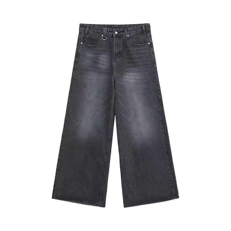 Summer Men Baggy Jeans Unisex Vintage American Style Straight Wide Leg Denim Pants Fashion Brand Hot Sale Casual Trousers J251030