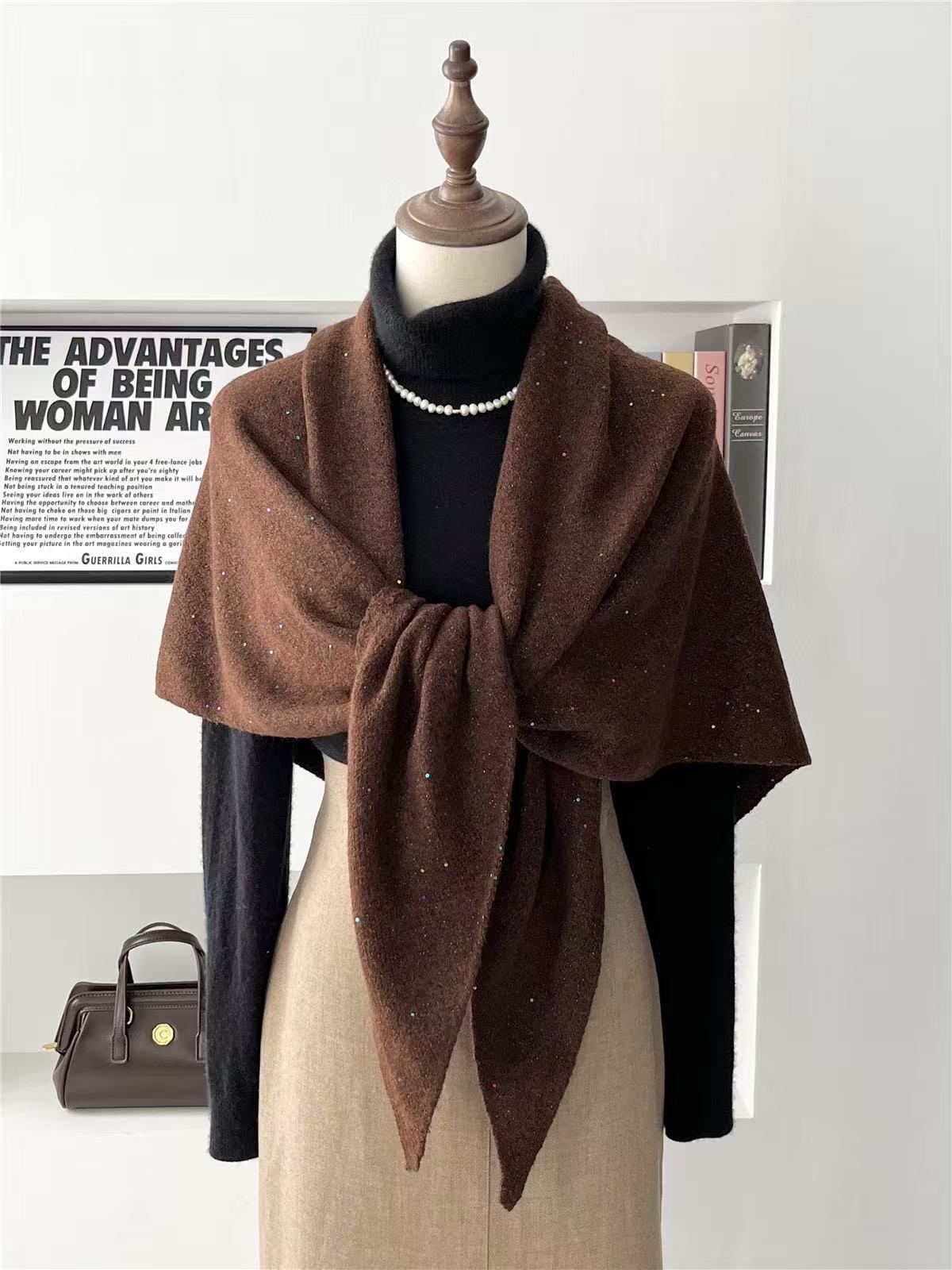 T2199 Wool Solid Color Scarf for Women, Soft and Warm for Winter