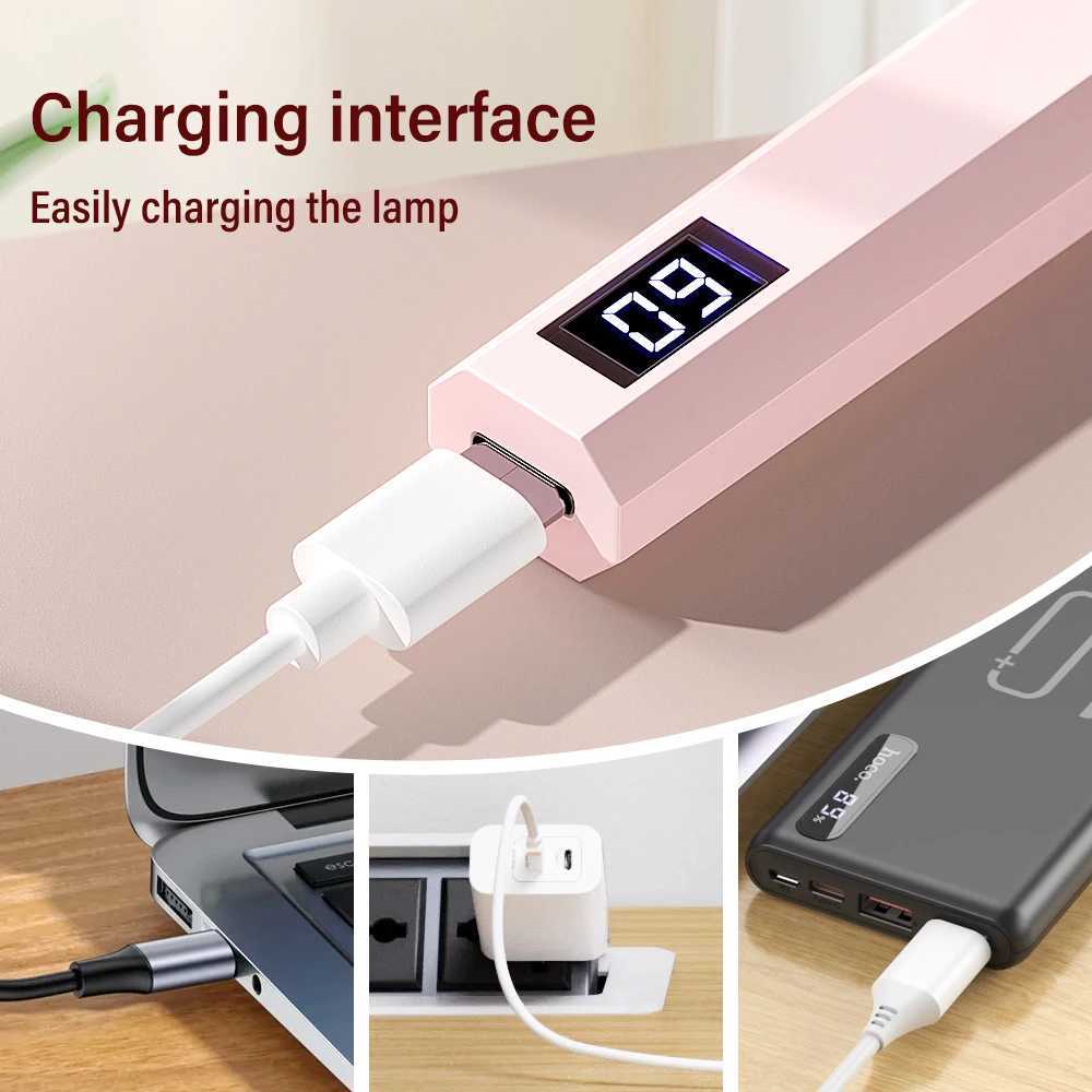 Convenient Handheld Nail Dryer Lamp UVLED Nail Curing All Gel Polish Nail Art Tool USB Rechargeabl Quick Dry Nail Lamp L251030