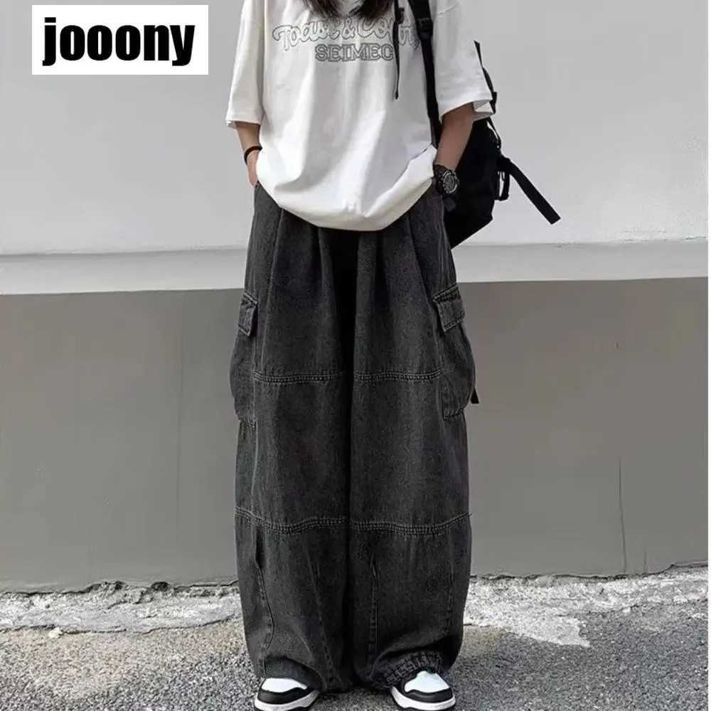 2022 Spring Autumn Trousers y2k baggy jeans for men Wide leg Pants Pockets Elastic Waist Streetwear Loose comfortable Pants J251030