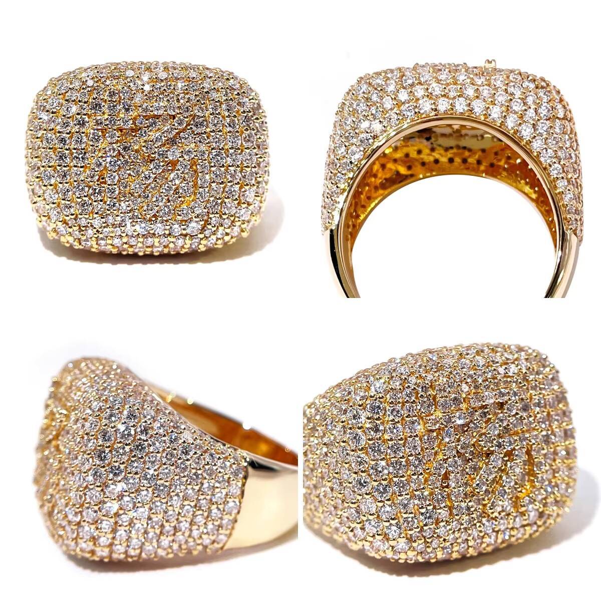 Tianyu Gems Full Band Stone 18k Yellow Gold Luxury Design Men Rings