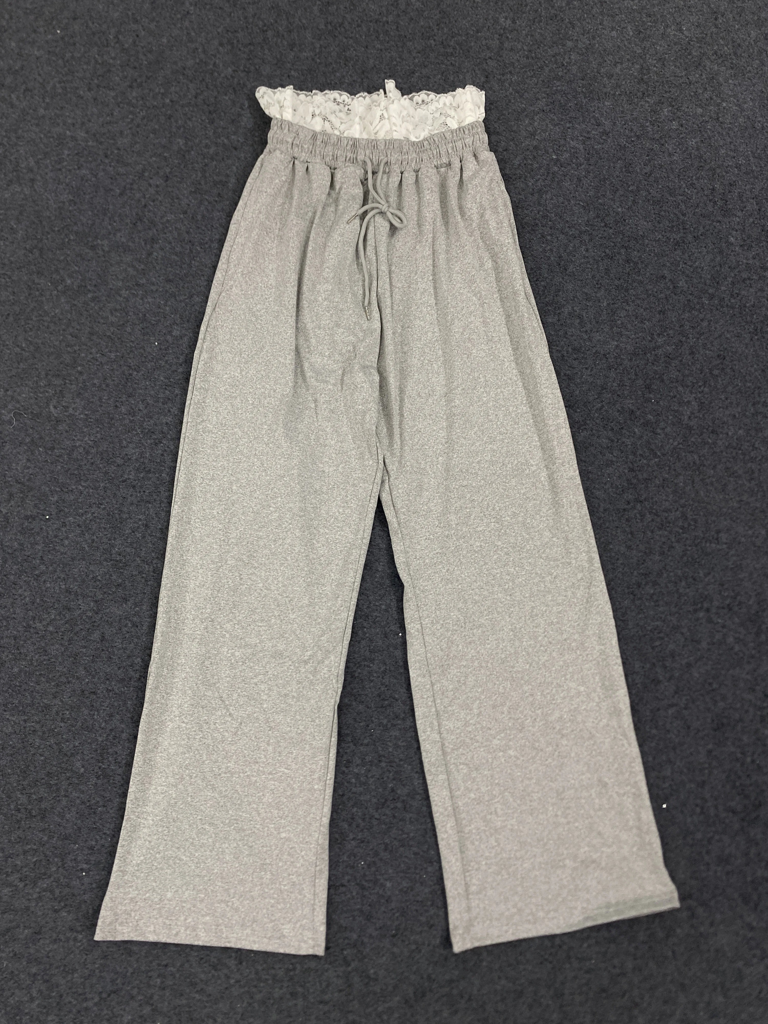 Autumn and Winter Korean Style Y2K Womens Pants Simple Versatile Casual Lace Edge Pure Desire Sexy 251015