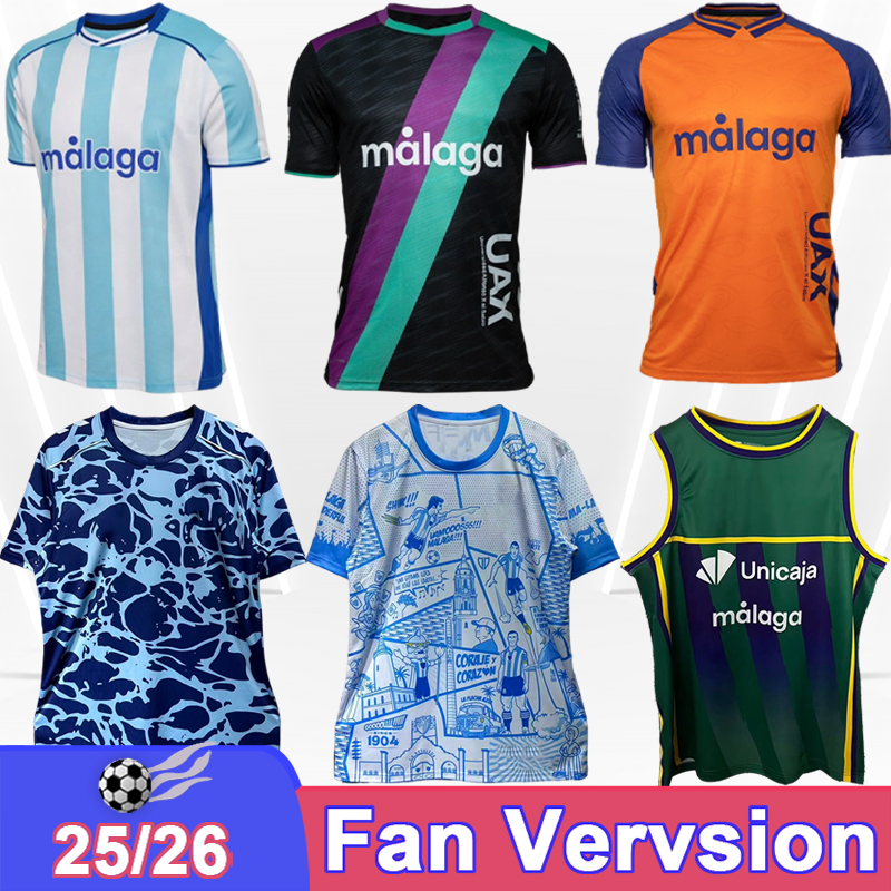 25 26 MaLAga Mens Soccer Jerseys RAMON HAITAM JUANPE LARRUBIA LUISMI C.PUGA EINAR Home Away 3rd Football Shirts Uniforms
