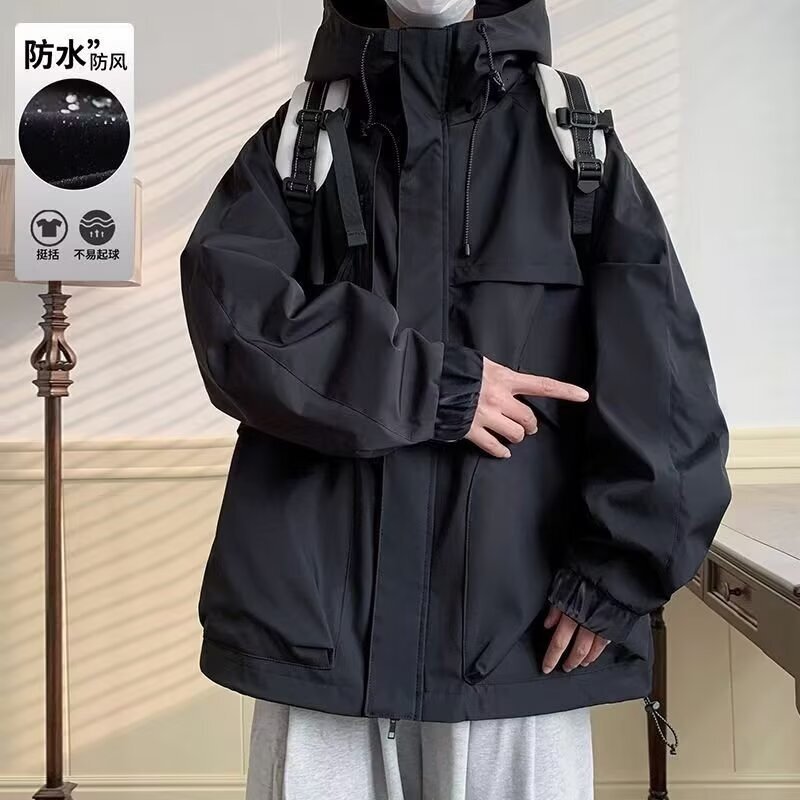 Windproof Jacket For Men Spring And Autumn Mountain Style Outdoor Cool American Designer Coat Style Trendy Brand Functional Wind Mountaineering Workwe