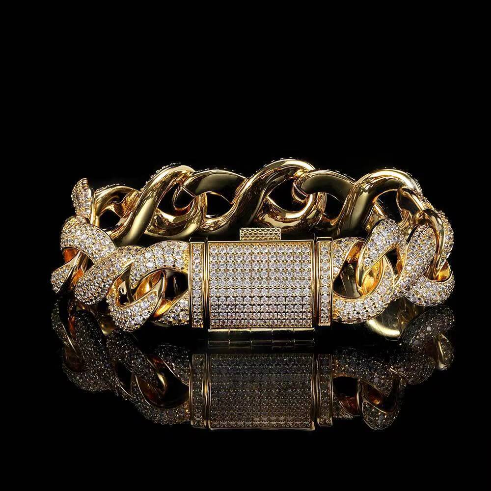 Big Cuban Link Gold Diamond Infinity Bracelets Women Hip Hop Mens Jewelry Bracelets Designer's style