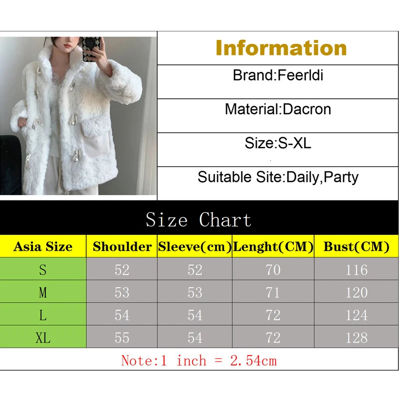 Winter Woman Fluffy Lambs Fur Coat Warm Faux Collar Short Outerwear Cowl Button Korean Jackets 251028