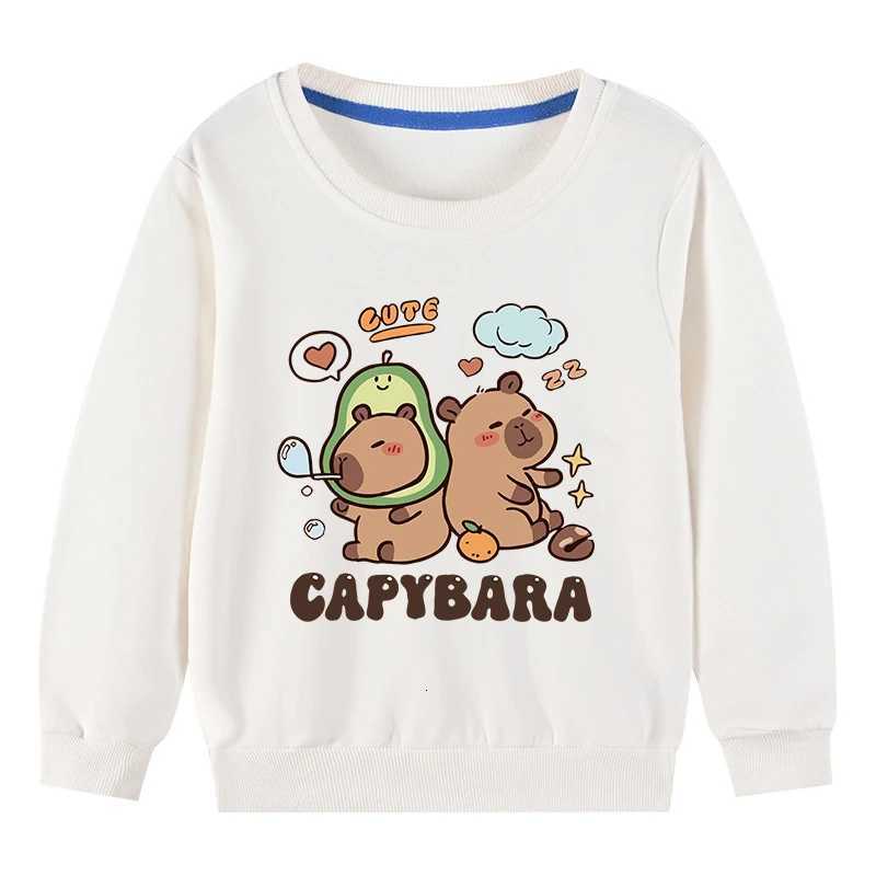 Cute Capibara Cotton Sweatshirt For Boys And Girls Childrens Funny Hoodies For Autumn Kids Long Tshirt Outdoor Sports SweaterT251030