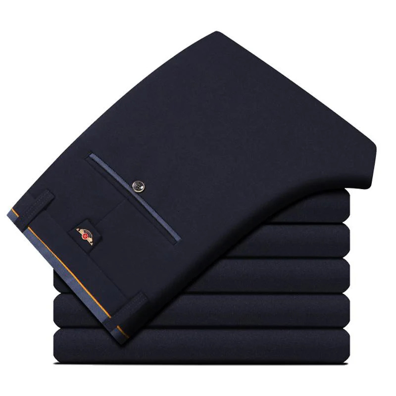 Spring Autumn Mens Business Suit Pants Male Summer Thin Formal Solid Long Dress Straight Baggy Office Trousers Drop 251028