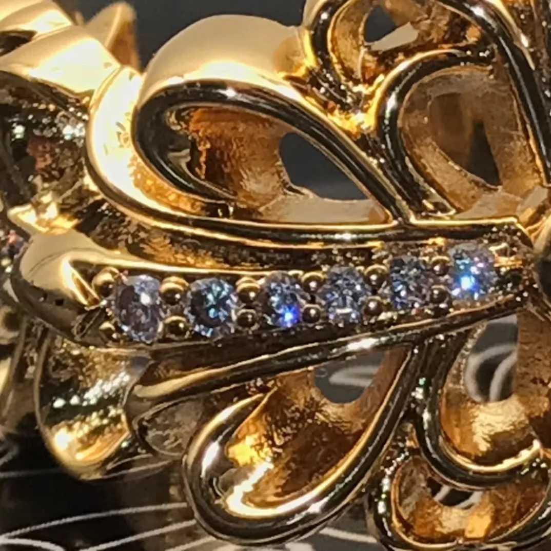 2025 hot selling ring Thai silver plated with 22K diamond inlaid open cross flower cross does not fade niche highend feelW251030