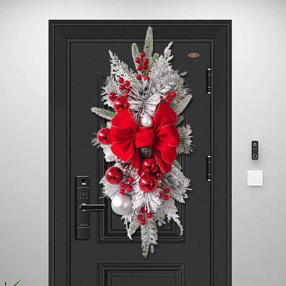 45CM Christmas Wreath Pendant withoutwith Light Atmosphere Decorative Garland Home Door Window Stairs Decoration Party Supplies C251030
