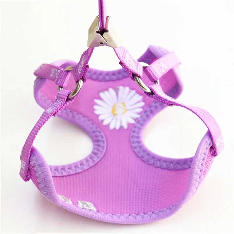 Korean Candy Color Embroidery Breathable Small Pet Dog Harness and Leash Set Soft Nylon Puppy Walking Vest for Chihuahua Yorkie J251129