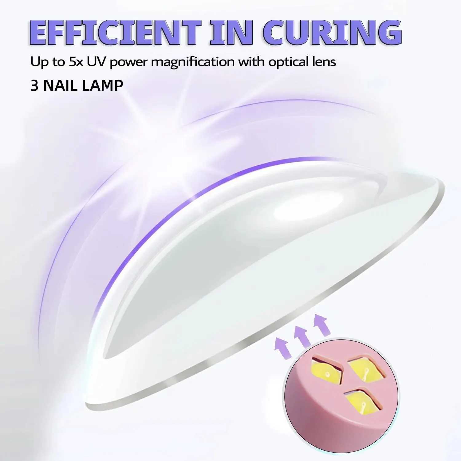 LULAA Mini UV Light Gel Nails Small Nail Cure Light Flash Cure Lamp for Gel Polish Manicure for Fast Curing at Salon Home DIY L251030