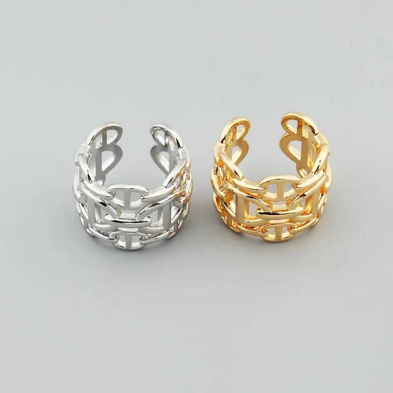 trendy cool new products bare body threelayer hollow pig nose ring opening average size mens and womens temperament jewelryW251030