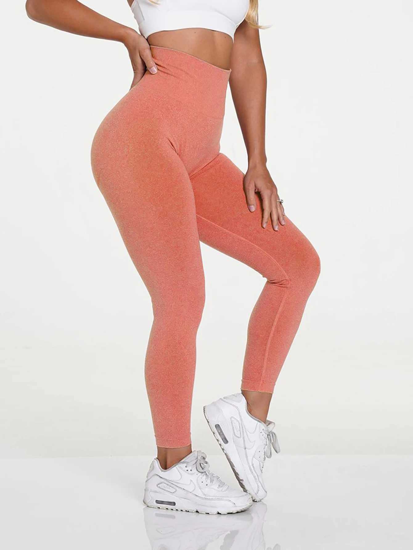 Womens Solid High Waist Yoga Pants Butt Lifting Tummy Control Stretchy 4Way Stretch Workout Leggings Soft Comfortable gym wear J251030
