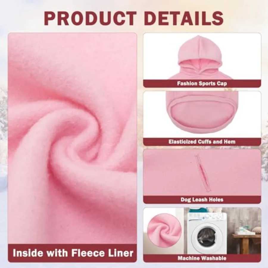 2 Pack Sweaters Hoodies for Small Medium Large Dogs Winter Warm Sweatshirt With Hat Soft Hooded Clothes Coat Outfit Pink L C251030