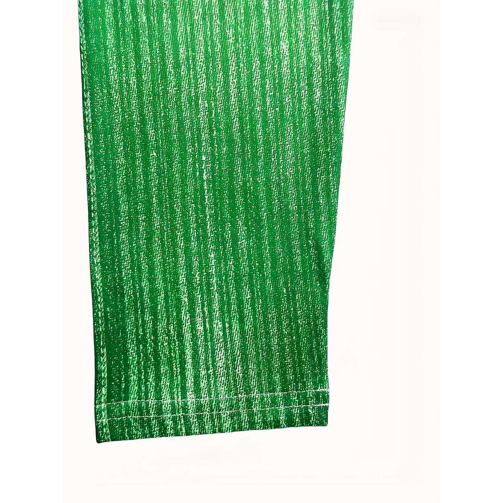 3pcs Imitation Denim Print Leggings Set