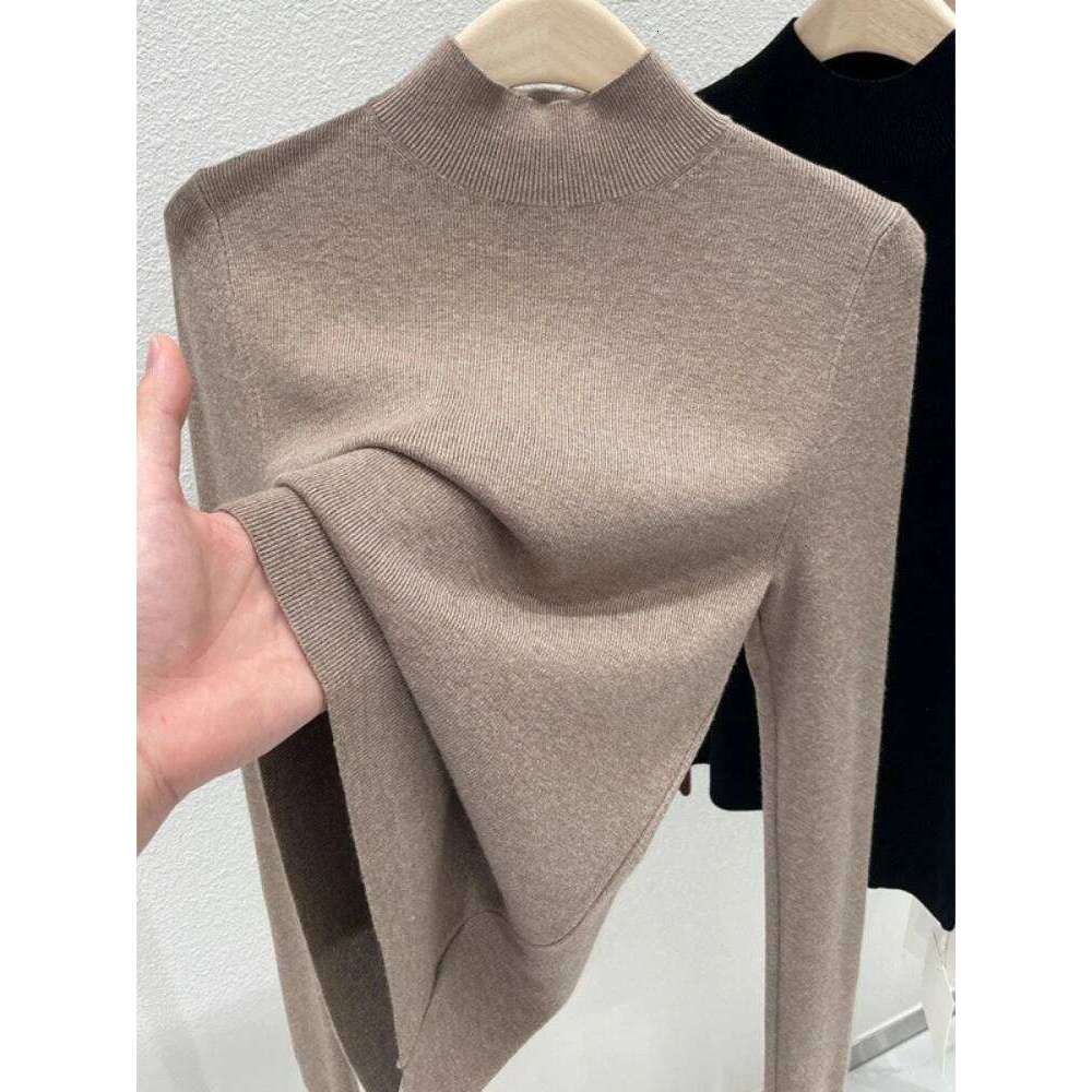 Women Autumn Winter 2025 Fashion Turtleneck Jumpers Female Slim Fit Sweater Ladies Solid Color Knitted Soft Pullovers Designer Sweater Women Bear Swea