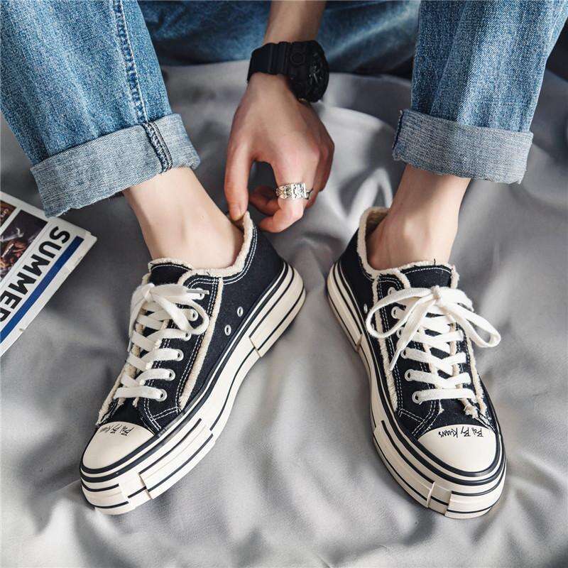 Niche Trend 2025 Beggar Canvas Couple Height Increasing Casual Shoes Autumn Thick Sole Sneakers Men