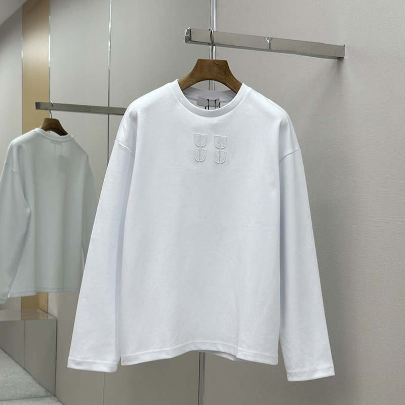 Men Women Solid Color Sweatshirts Designer 3D Letter Embroidered Crew Neck Tops Spring Autumn Loose Long Sleeve Top