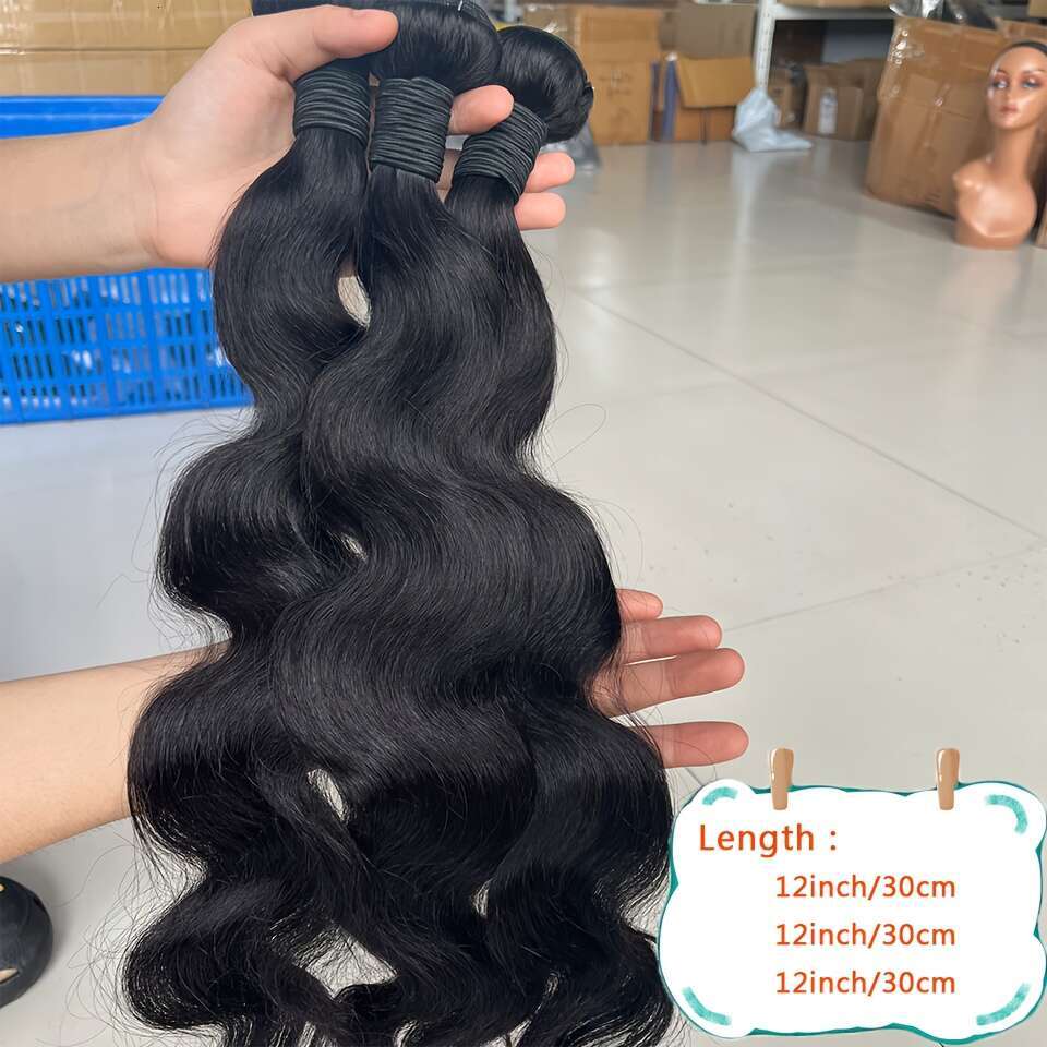 Body Wave Human Brazilian Weaving Natural Black Aooblees 3Pcs Bundles Deal Raw Hair Extensions