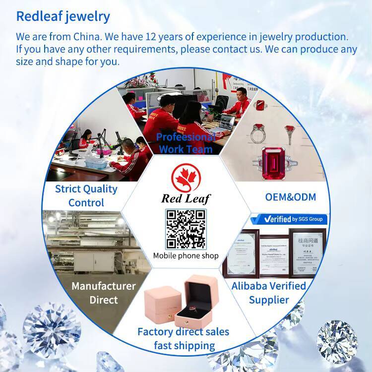 Redleaf Fashion Rings for Men Moissanite Diamond Gemstone Jewelry Women Silver Gold Plated Ring